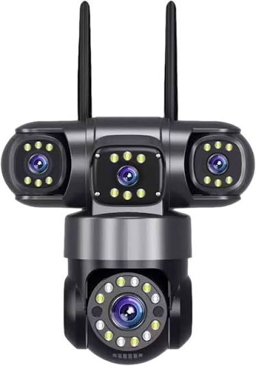 WiFi 4G Smart PTZ Security Camera 4-Lens Humanoid Tracking Acousto Optic Alarm